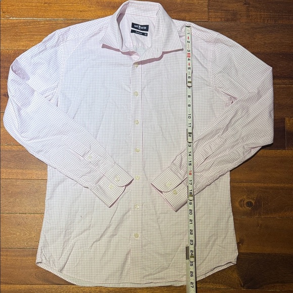 Cafe Coton Paris Cotton Men’s Pink Checkered Dress Shirt size 15.75in 40 cm - Picture 3 of 7
